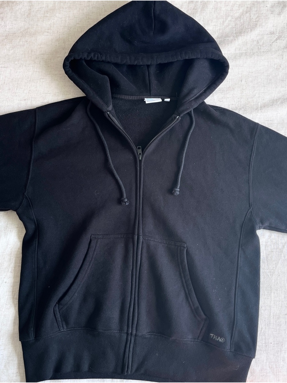 Aritzia Black Zip-Up Hoodie Jacket boyfriend